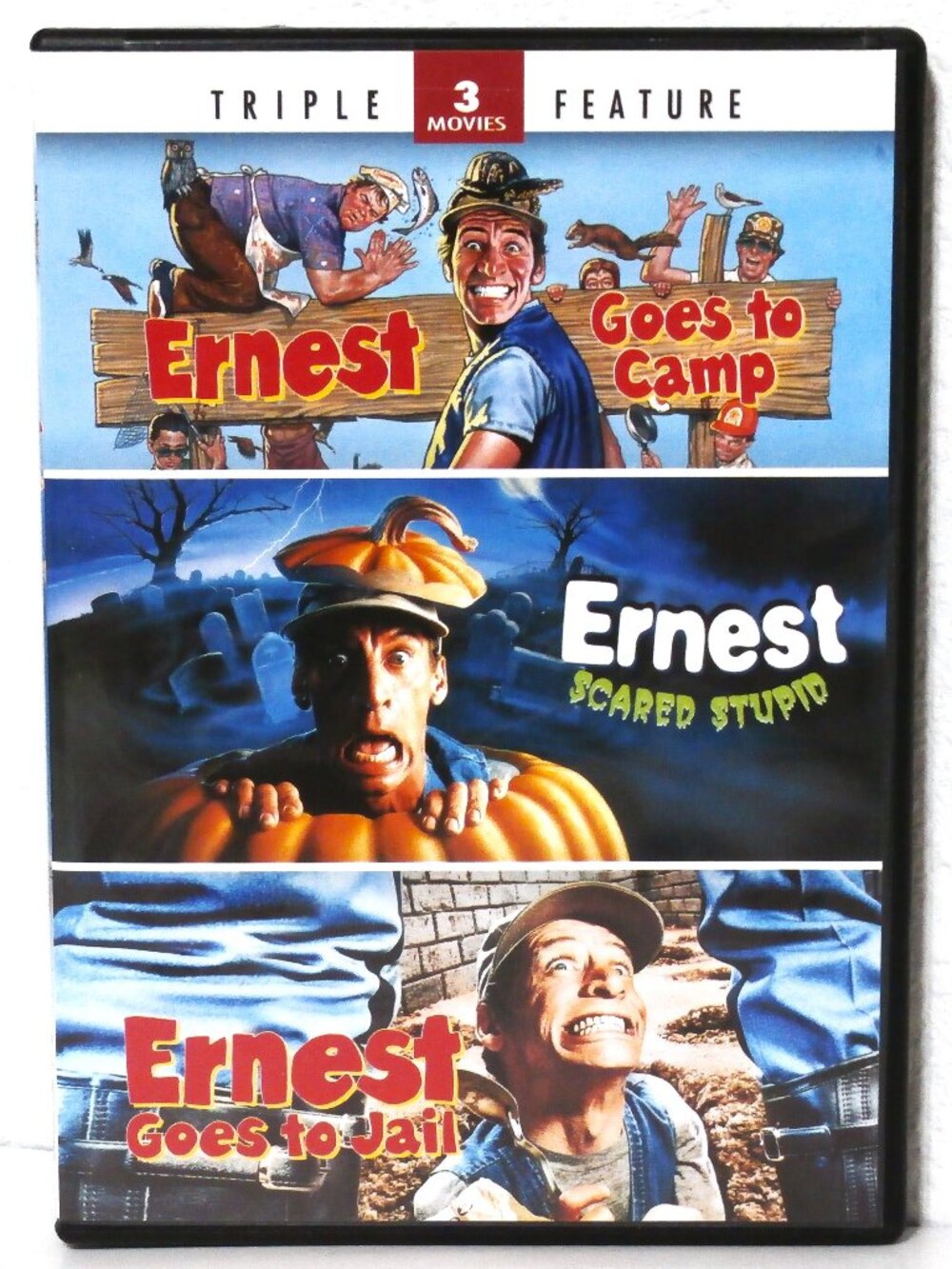 TRIPLE FEATURE DVD Ernest Goes to Camp/Ernest Scared Stupid/Earnest Goes to Jail